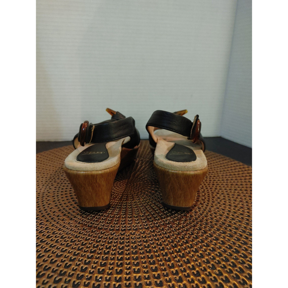 Dansko Leather Peep Toe Wedge Heels Size 37 - Picture 6 of 7